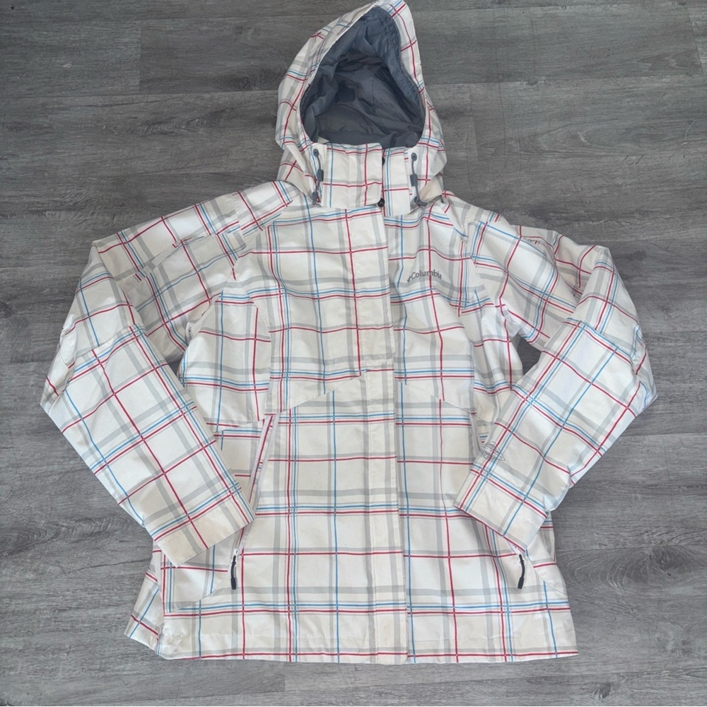 Columbia Ski Jacket, Size Medium, White Multi Color